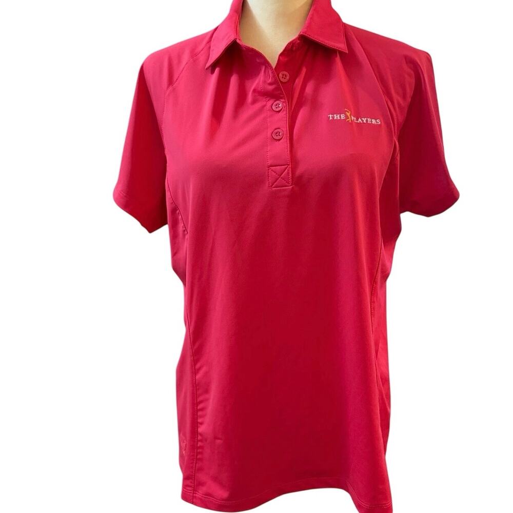 KATE LORD Sun Protection Short Sleeve Golf Polo Shirt Size L Red 
The Players